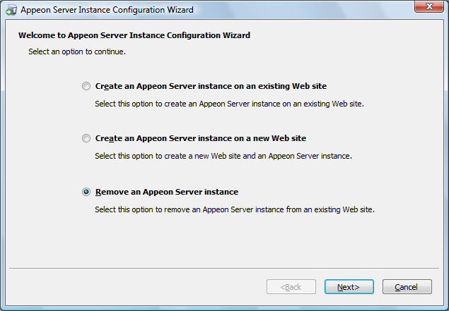 Remove an Appeon Server instance