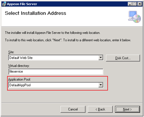 Select Installation Address