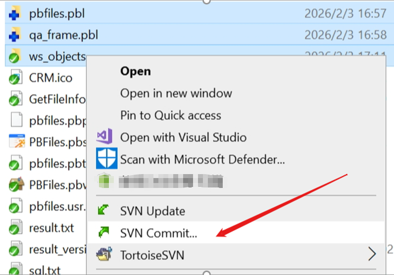 commit the changes using the SVN client