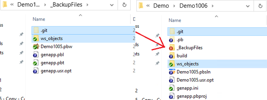 git and ws_objects folders