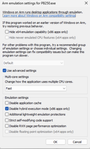 emulation settings