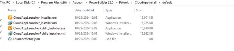installation files screenshot
