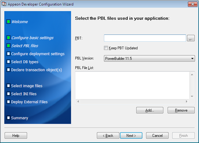 Add the PBT in ADT Wizard