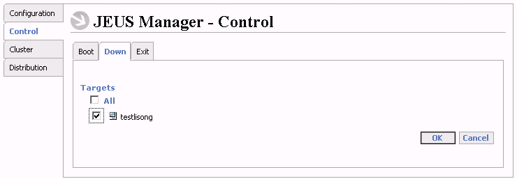 JEUS Manager - Control