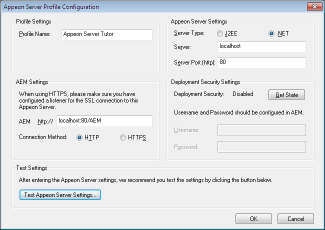 Appeon Server Profile Configuration