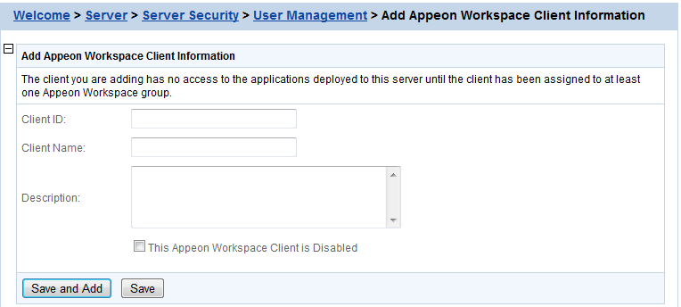 Add Appeon Workspace Client