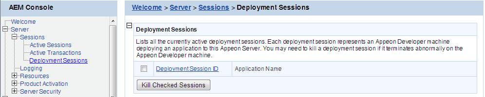 Deployment Sessions