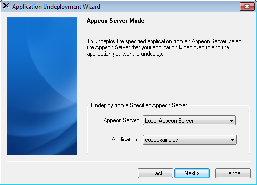 Appeon Server Mode window