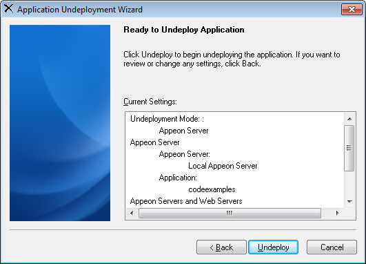 Undeployment settings