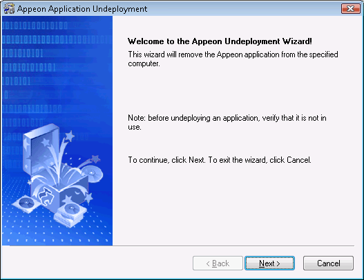 Appeon Application Undeployment wizard