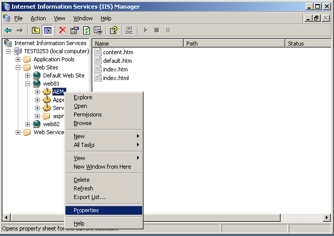 IIS manager