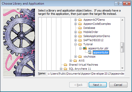 Choose Library and Application
