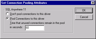Select Connection Pooling Attributes