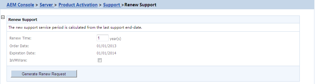 Renew support