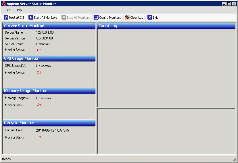 PowerServer Monitor main window