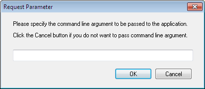 Command line argument dialog box