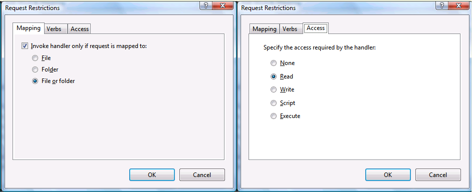 Request restrictions