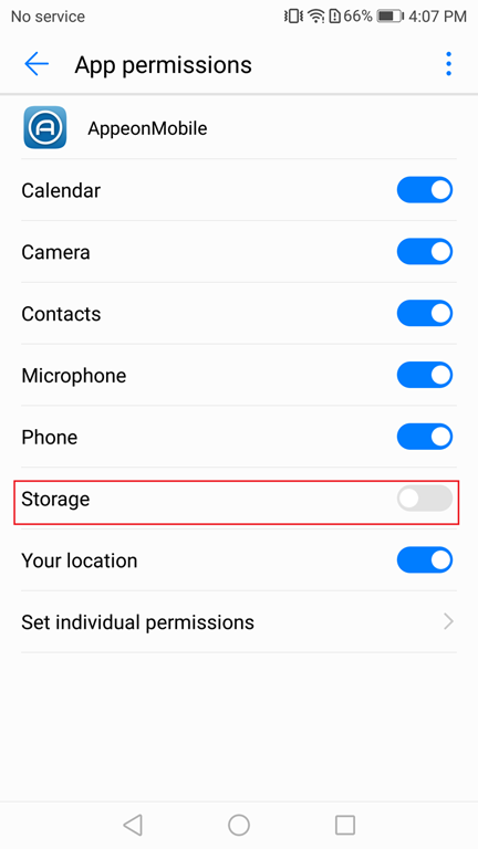 Storage permission