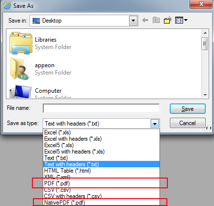 PDF file types