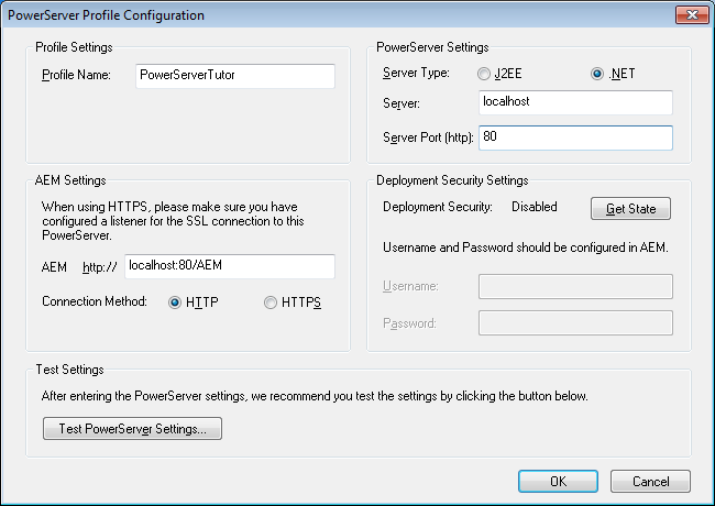 PowerServer Profile Configuration