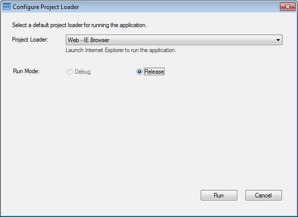 Configure for project loader - IE Browser