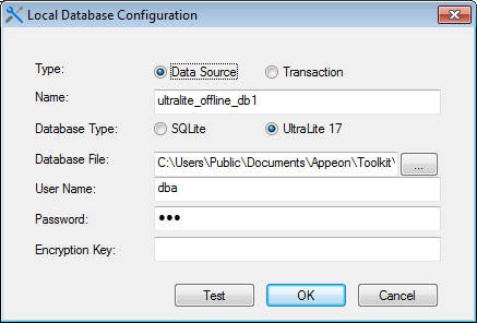 Local Database Configuration