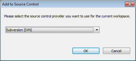 Select Source Control Provider