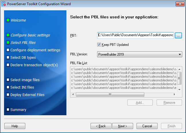 Add the PBT in ADT Wizard