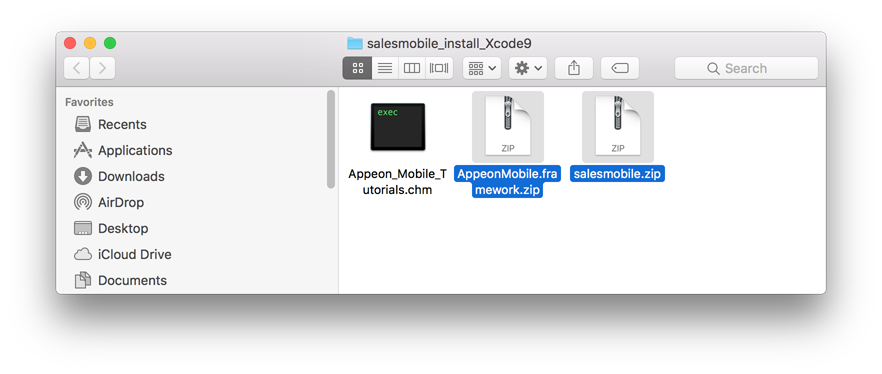 Zip packages on the Mac machine