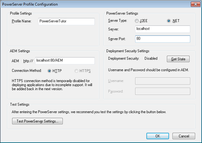 PowerServer Profile Configuration