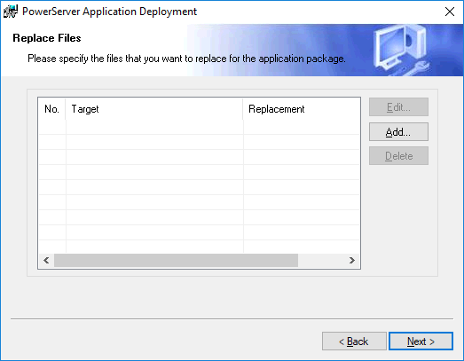 Specify files to replace for the application package